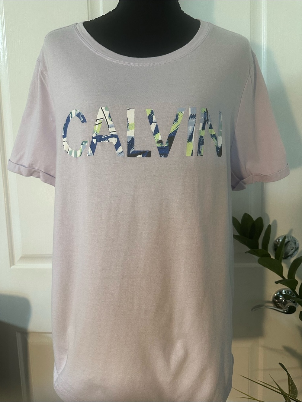 Calvin Klein Lavender Crewneck Logo Tee
